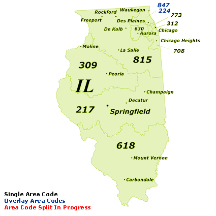 847 Area Code Time Zone Map - Map