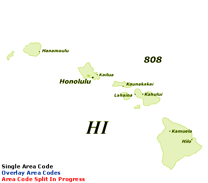 HI Area Code Map