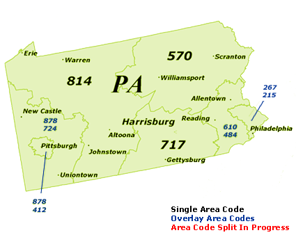 PA Area Code Map