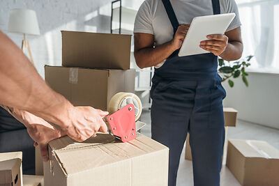 Packing a moving container