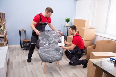 wrapping furniture with plastic wrap