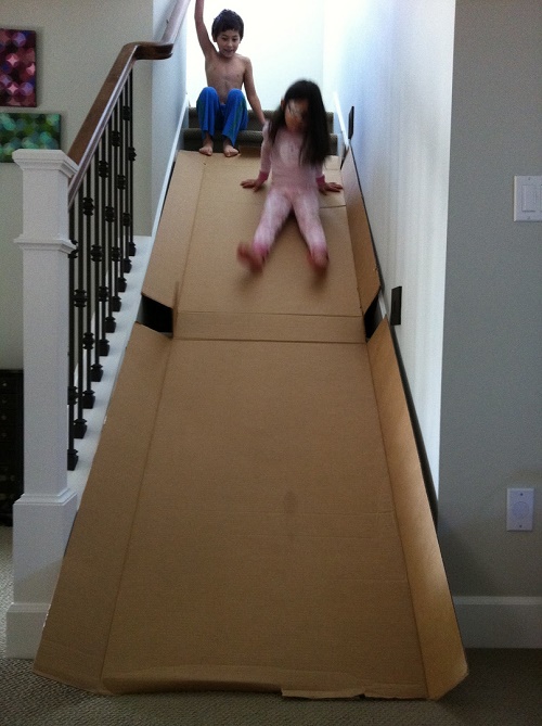 Kids playing during move