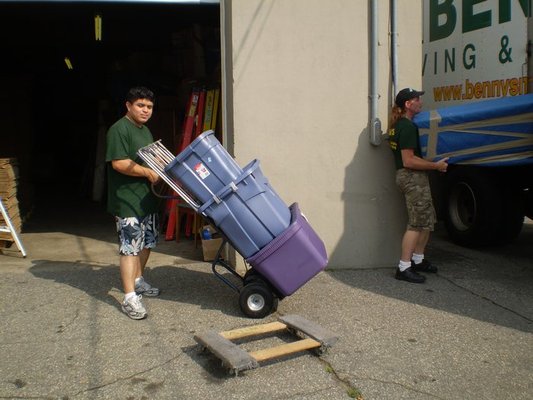 Crew loading the truck