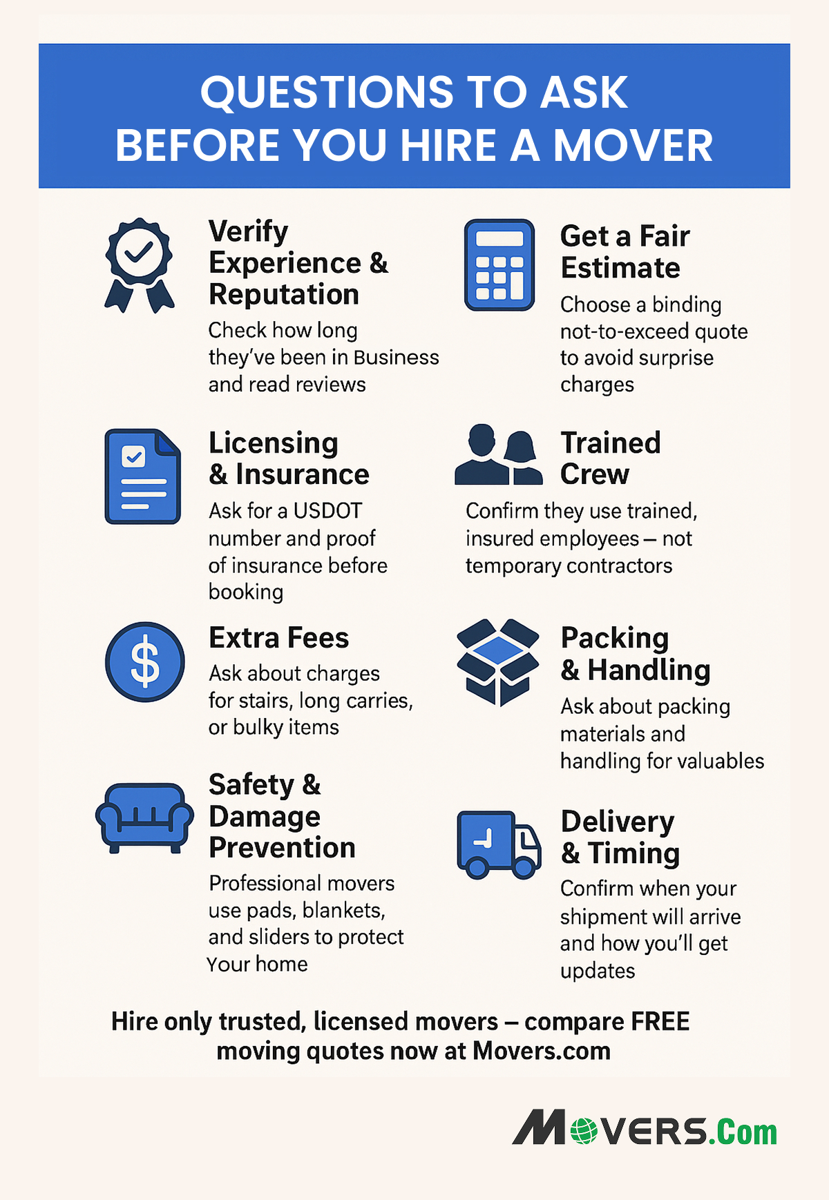 Important questions to ask moving companies before you hire them