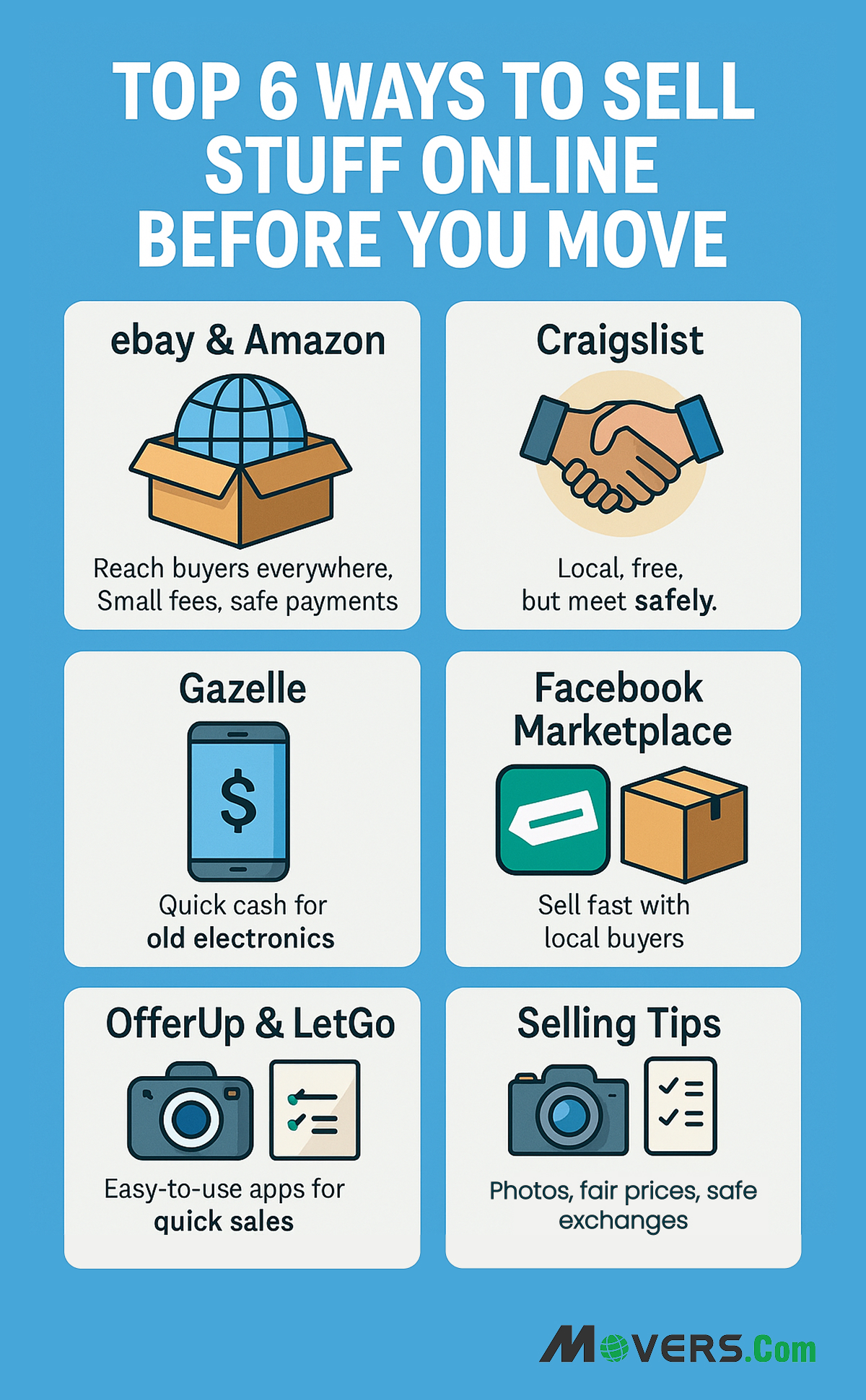 Ways to sell stuff online before you move