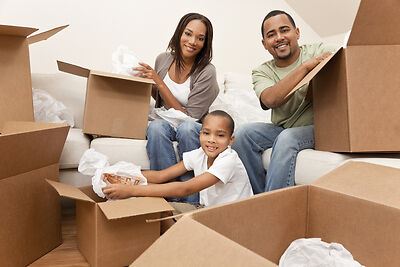 A family preparing for a DIY move