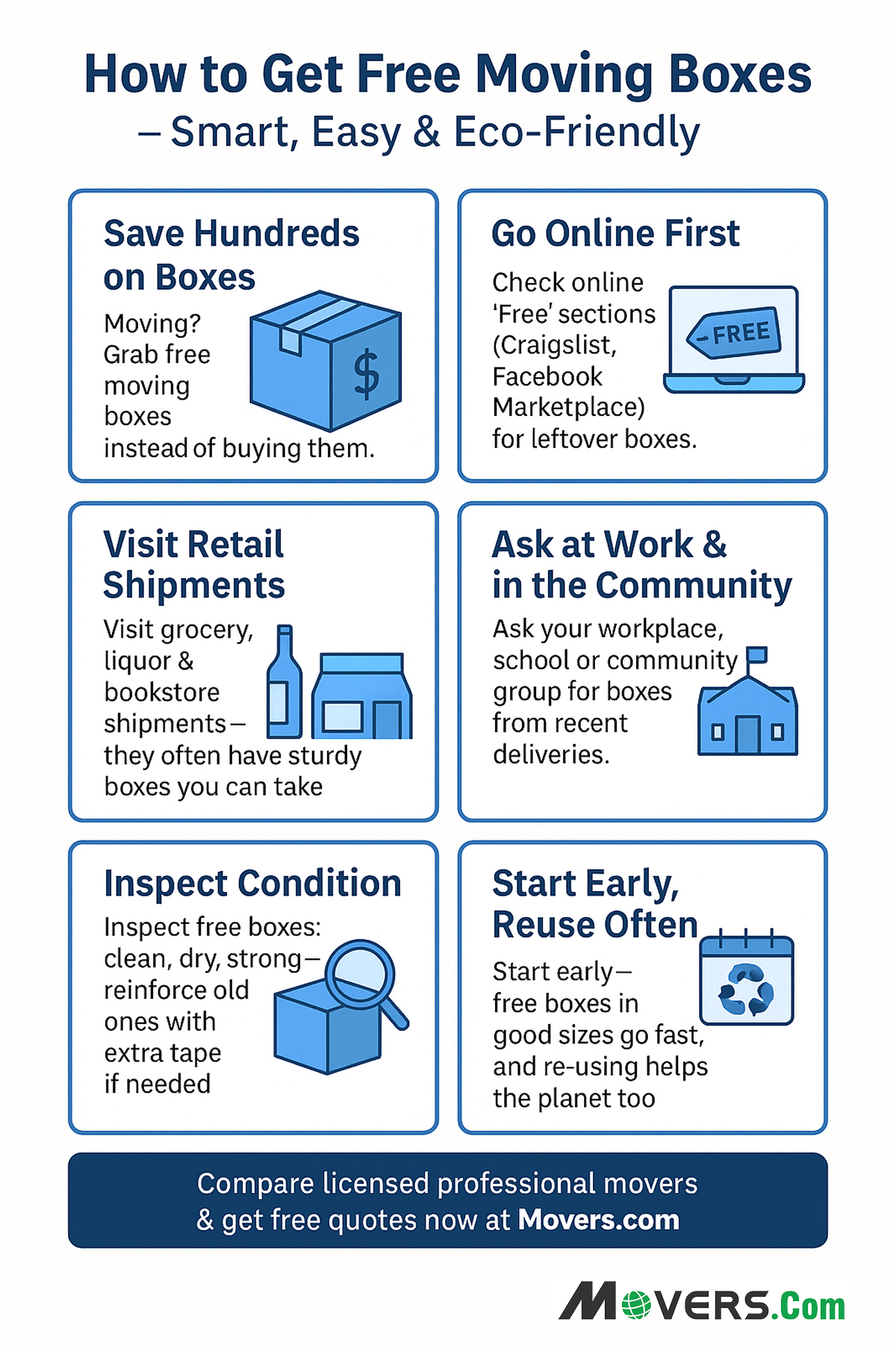 Top 10 Ways to Get Free Moving Boxes