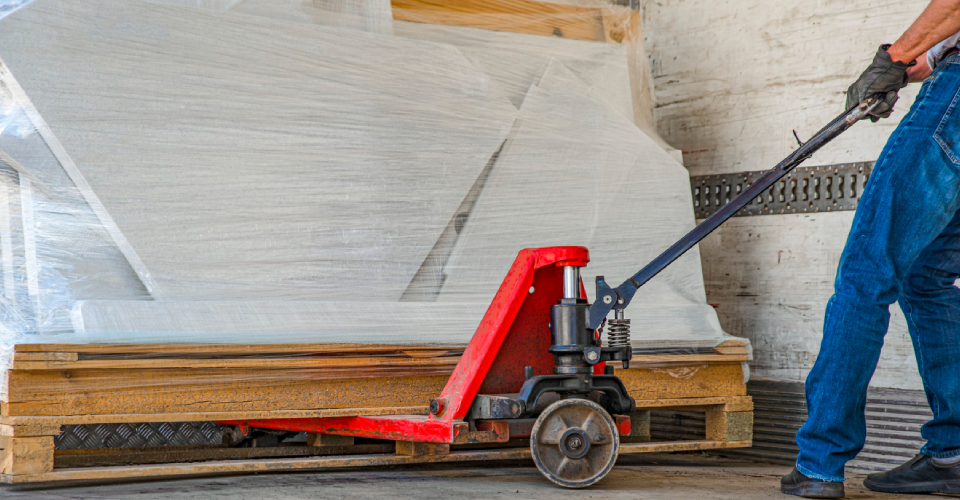 Moving heavy furniture upstairs using tools