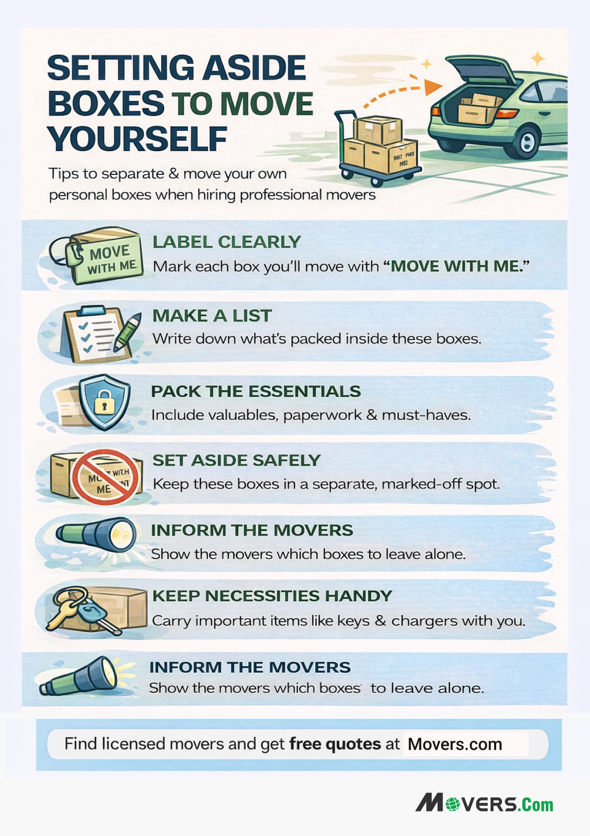 Setting Aside Boxes You're Going to Move Yourself