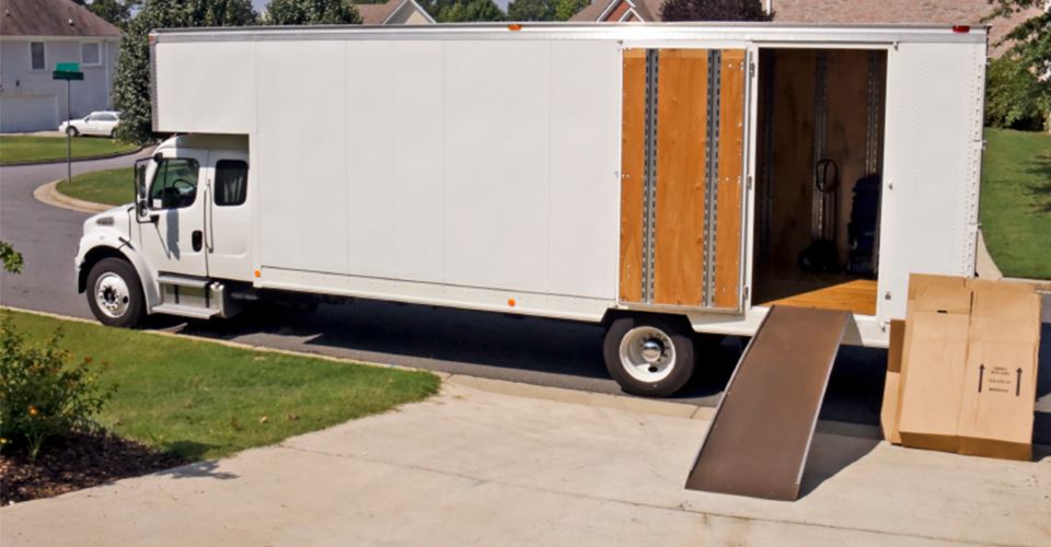 Loading your furniture into a moving truck