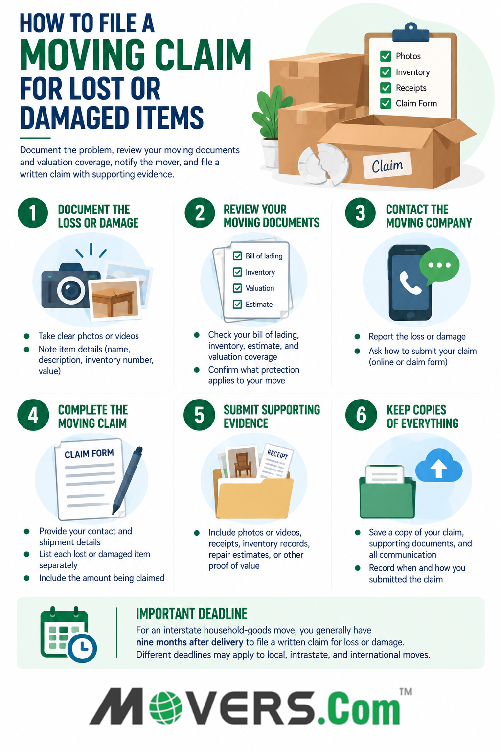 How to File a Moving Claim for Lost or Damaged Items