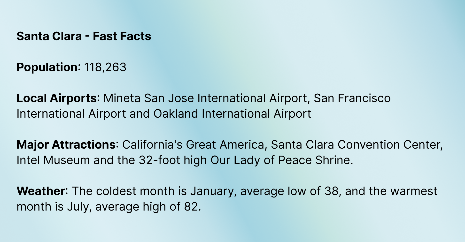 Santa Clara Fast Facts