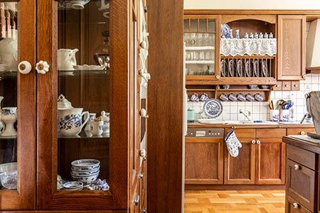 China cabinet used as store kitchen cabinets