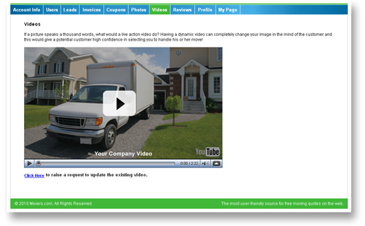 Video upload interface