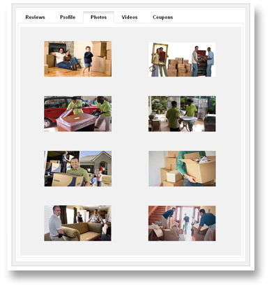 Photo gallery management interface