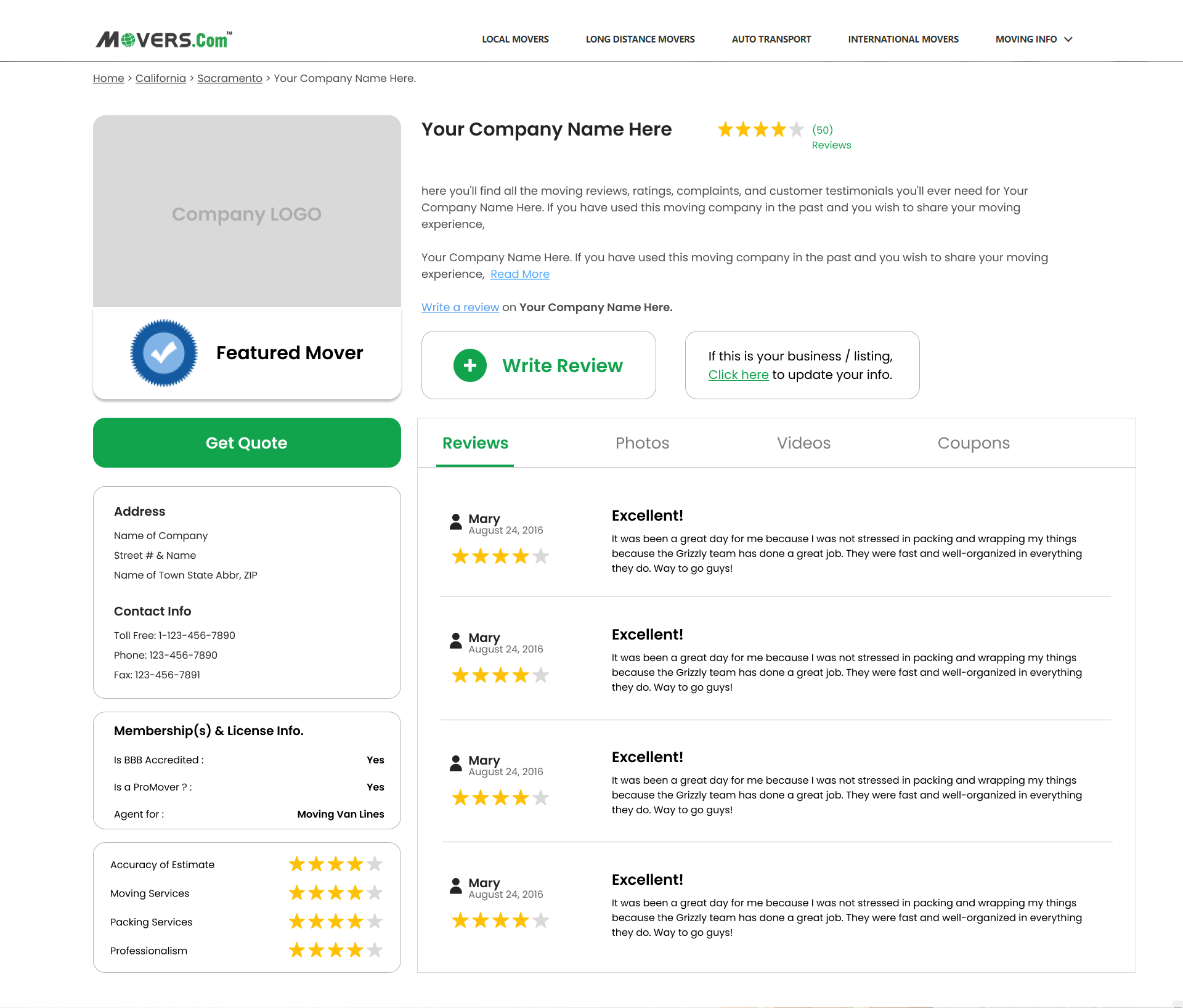 Movers.com platform overview