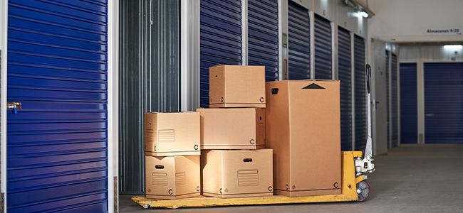 self storage with boxes